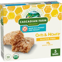 Cascadian Farm Organic Oats & Honey Granola Bar Made in a Peanut Free Facility 5 Count