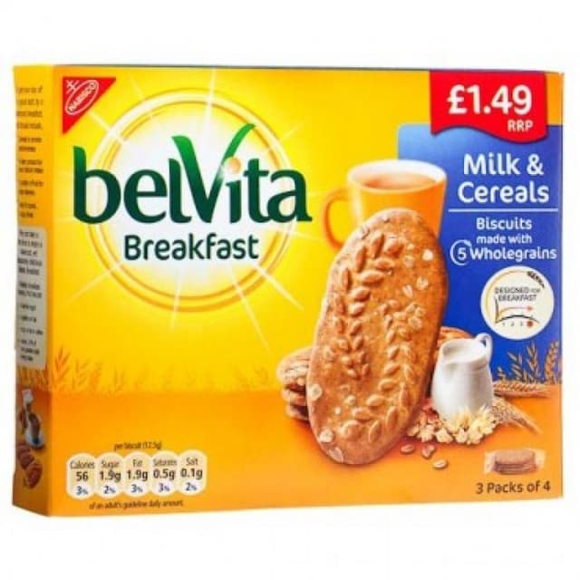 Belvita Biscuits-Breakfast Cereals and Milk