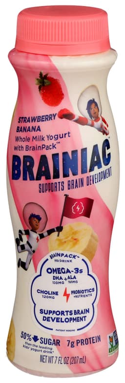 Strawberry Banana Whole Milk Yogurt with Brainpack, Strawberry Banana