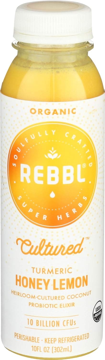 Honey Lemon Organic Turmeric Heirloom-Cultured Coconut Probiotic Elixir, Honey Lemon