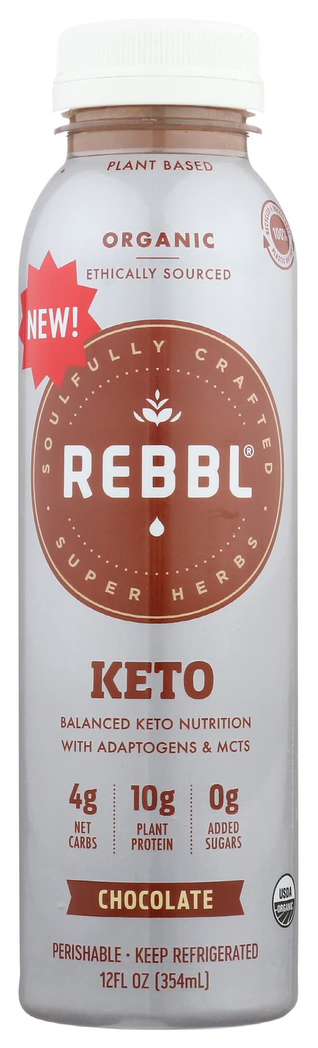 Chocolate Organic Keto Balanced Keto Elixir with Mcts & Super Herbs, Chocolate