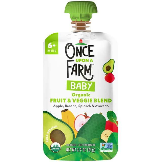 Baby Organic Fruit & Veggie Blend Apple, Banana, Spinach & Avocado