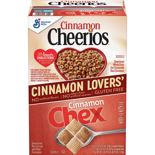 Cinnamon Chex and Cinnamon Cheerios Cereal 2 Pack