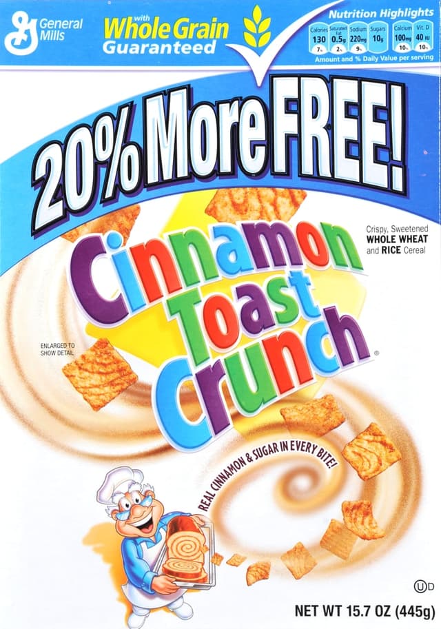 Crispy, Sweetened Whole Wheat and Rice Cereal, Cinnamon