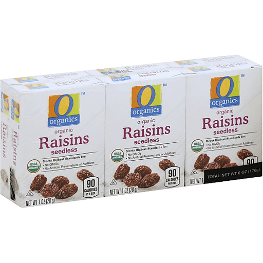 O Organics Seedless Raisins 6-Pack / 1 Oz Cartons