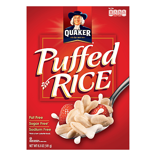 Quaker Puffed Rice Regular 6.3 Ounce Paper Box