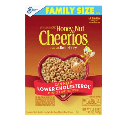 Honey Nut Cheerios Whole Grain Oats Gluten Free Breakfast Cereal Family Size