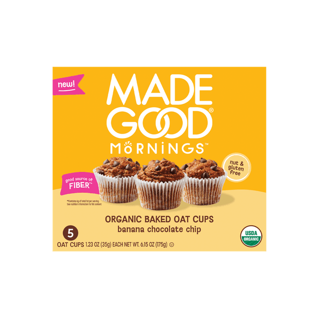 Organic Baked Oat Cups Banana Chocolate Chip