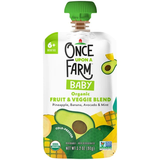 Organic Fruit & Veggie Blend Pineapple, Banana, Avocado & Mint