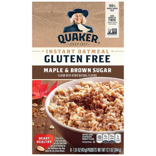 Maple & Brown Sugar Gluten Free Instant Oatmeal, Maple & Brown Sugar