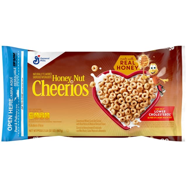 Honey Nut Cheerios Gluten Free Breakfast Cereal Resealable Bag