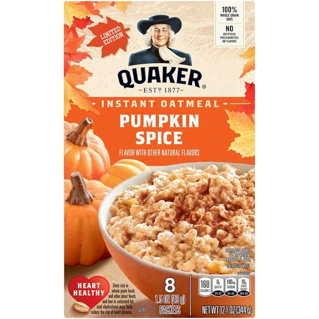Pumpkin Spice Instant Oatmeal, Pumpkin Spice
