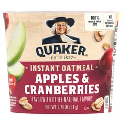 Quaker Instant Oatmeal Apples & Cranberries 1.79 Oz Cup