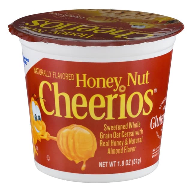 Honey Nut Cheerios Whole Grain Oats Gluten Free Breakfast Cereal Cup