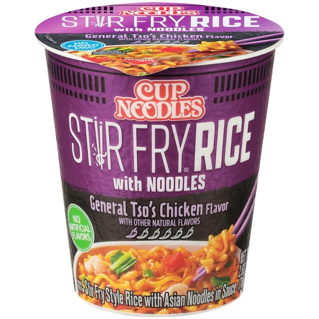 General Tso'S Chicken Stir Fry Style Rice with Cup Noodles, General Tso'S Chicken