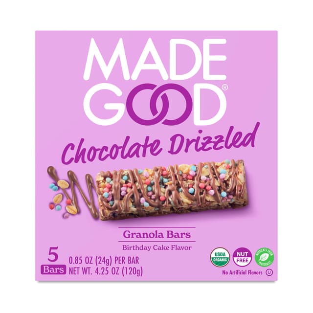Chocolate Drizzled Granola Bars, Birthday Cake Flavour / Flavor