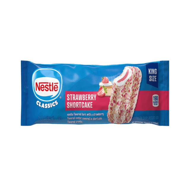 Strawberry Shortcake Vanilla and Strawberry Center Covered in Shortcake Crumbs Frozen Dairy Dessert