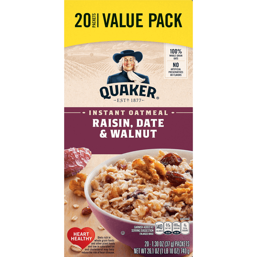 Raisin, Date & Walnut Instant Oatmeal, Raisin, Date & Walnut