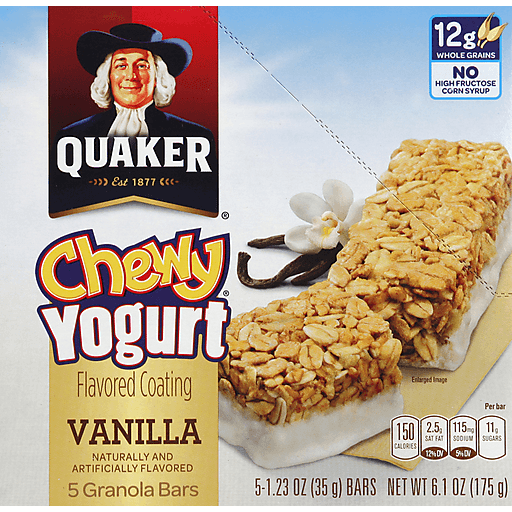 Quaker Chewy Yogurt Vanilla Granola Bars(5-1,23Oz)6.1 Ounce 5 Bars Box