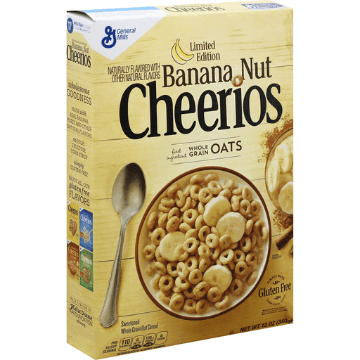 Gmills Cheerios Sweetened Crn Oat Cereal Banana Nut