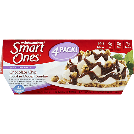 Chocolate Chip Cookie Dough Sundae Low-Fat Cookie-Flavored Ice Cream Over a Cookie Crust