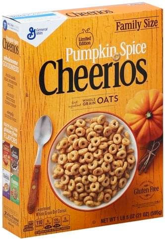 Gmills Cheerios Cereal Rte Pumpkin Spice