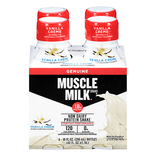 Muscle Milk Genuine Vanilla Non Dairy Protein Shake (4 - 10Floz) 40 Fluid Ounce 4Pk Plastic Bottle