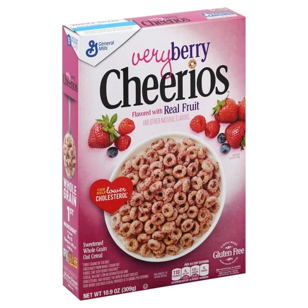 Gmills Very Bry Cheerios Sweetened Whl Grn Oat Cereal