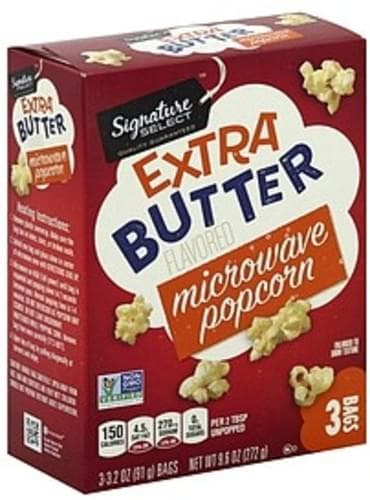 Extra Butter Flavored Microwave Popcorn, Extra Butter