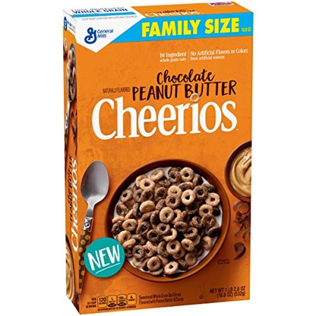 Gmills Cheerios Sweetened Whl Grn Oat Cereal Choc Pnt Btr Family Sz