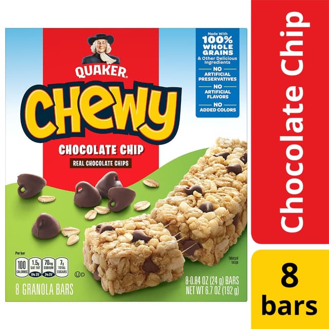 Chocolate Chip Granola Bars, Chocolate Chip