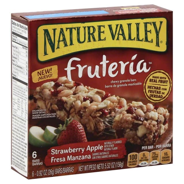 Nature Valley, Fruteria, Chewy Granola Bars, Strawberry Apple, Strawberry Apple