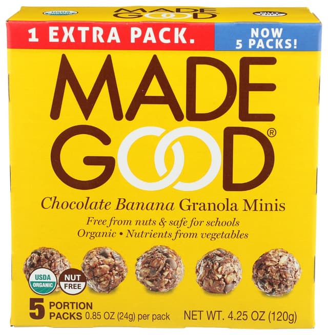 Chocolate, Banana Granola Minis, Chocolate, Banana