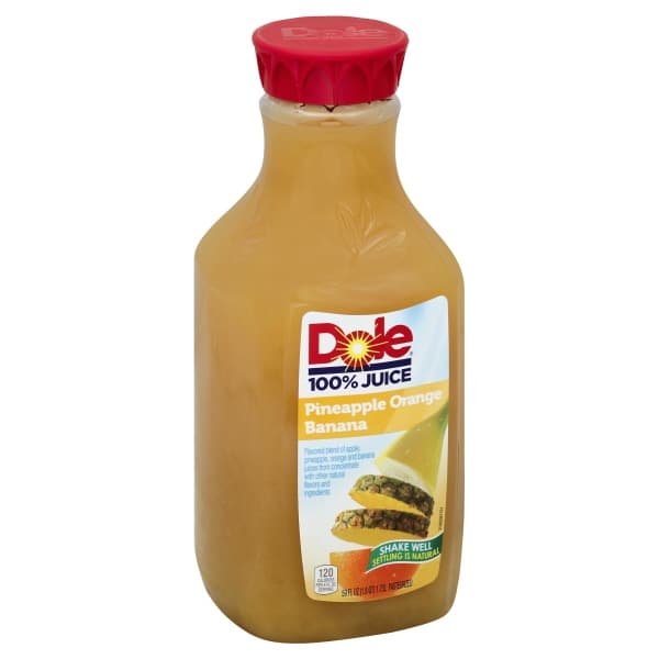 Dole 100% Juice Pineapple Orange Banana 59 Fluid Ounce Plastic Botttle