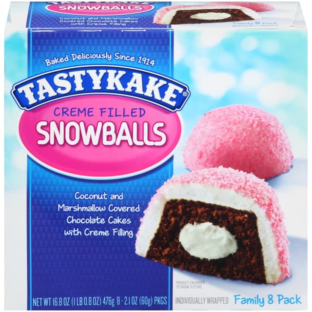 Creme Filled Snowballs Coconut and Marshmallow Covered Chocolate Cakes with Creme Filling