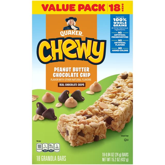 Peanut Butter Chocolate Chip Granola Bars, Peanut Butter Chocolate Chip