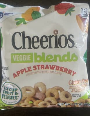 Cheerios Veggie Blends Strawberry Apple Breakfast Cereal Pouch