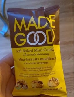 Organic Soft Baked Mini Cookies Chocolate Banana