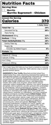 Chicken Burrito Supreme