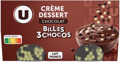 Crème Dessert Au Chocolat Et Billes Au Chocolat 4X117G