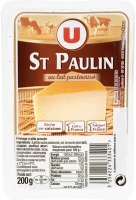 St Paulin Au Lait Pasteurisé 23%Mg