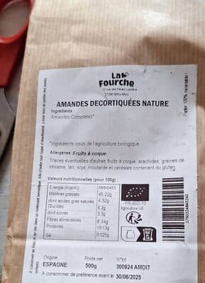 Amandes Décortiquées Bio En Vrac