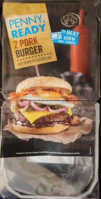 Ready 2 Pork Burger with Gouda in a Sesame Bun