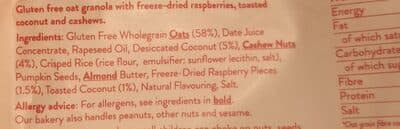 Raspberry, Coconut & Cashew Granola