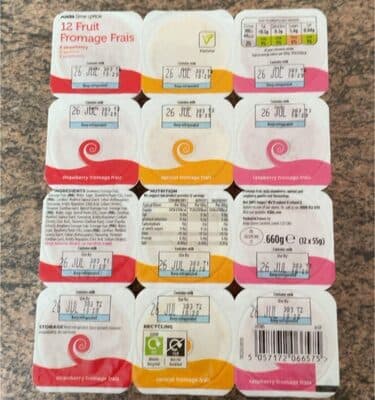 Asda Yoghurts Parfums Assortis 12 X 55 G