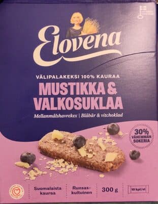 Mustikka & Valkosuklaa Välipalakeksi