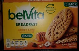 Belvita Breakfast Biscuits Honey & Nuts 5X45G