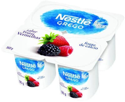 Iogurte Grego Frutas Vermelhas Nestlé Bandeja 360G 4 Unidades