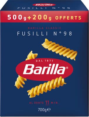 Barilla Pates Fusilli 500G+200G Offert