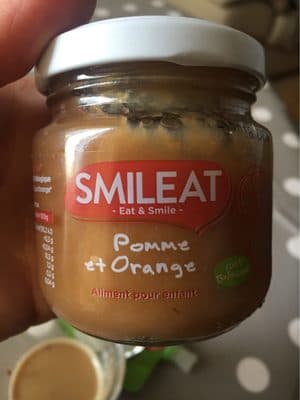 Petit Pot De Pomme Et Orange Biologique Smileat 130 Gr 4M+
